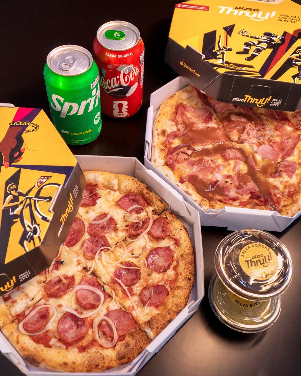Combo Pizza Thruu com refrigerante e Salva Bordas